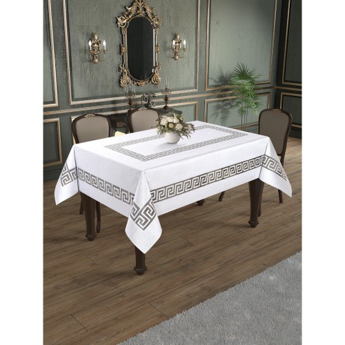 Скатерть на стол Karna Kardea, 150*220 см (белая, 7992347)