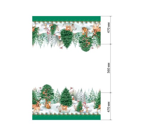 Скатерть новогодняя Этель «Новогодний лес» 148х110 см, 100% хл, саржа 190 гр/м2 3629005