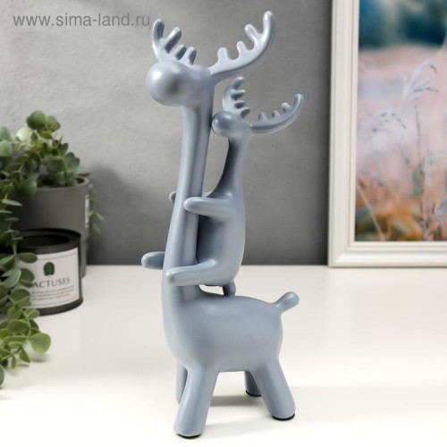 Сувенир керамика "Лосинная семья" матовый набор 3 шт 18; 28,5; 30 см 5165099