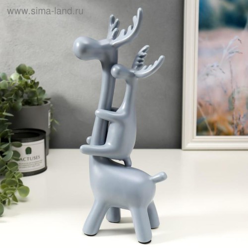 Сувенир керамика "Лосинная семья" матовый набор 3 шт 18; 28,5; 30 см 5165099