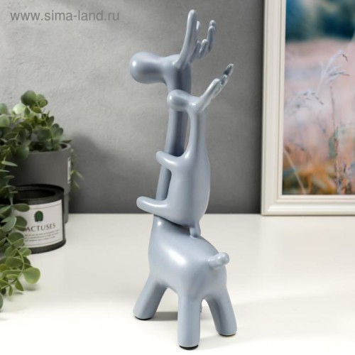 Сувенир керамика "Лосинная семья" матовый набор 3 шт 18; 28,5; 30 см 5165099