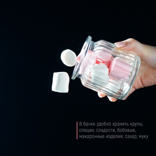 Банка стеклянная для сыпучих продуктов с керамической крышкой Зайка 230 мл 5287712