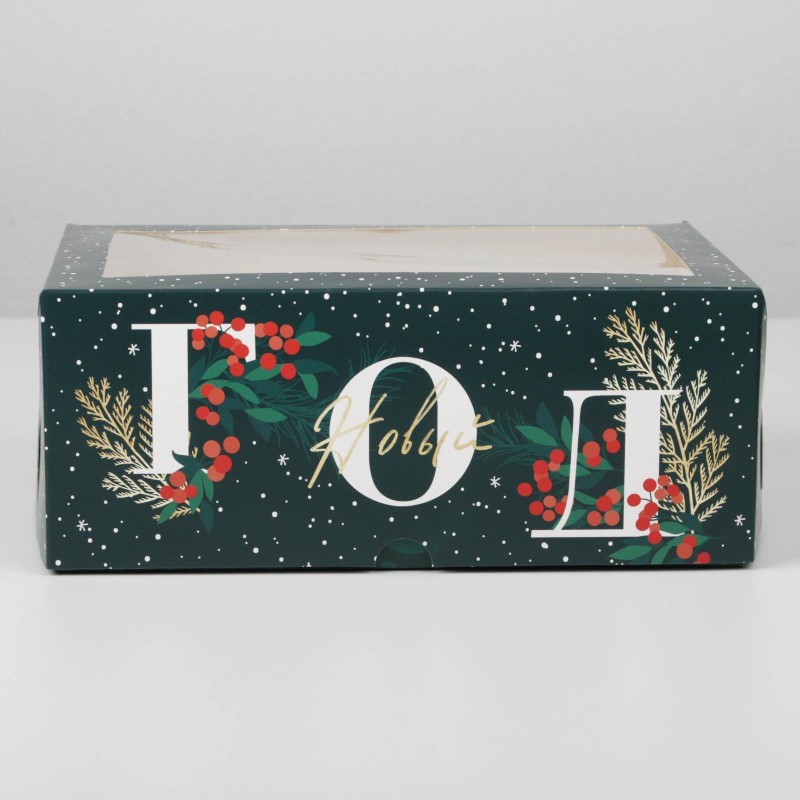 Коробка для капкейков «Новый год!» 17х25х10см 6916851
