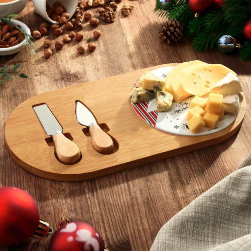 Набор для подачи сыра "Счастливого Нового года" 18х36 см 7871481