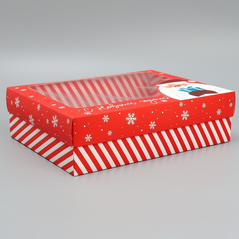 Коробка подарочная «С Новым годом!» Дед Мороз 32×24×9 см 9671297