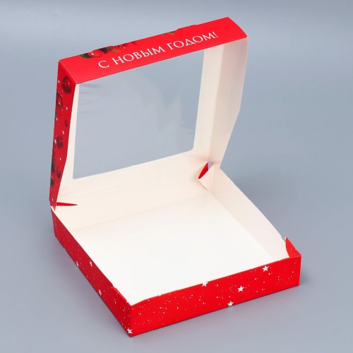 Коробка складная «С Новым годом» 20×20×4 см 9705318