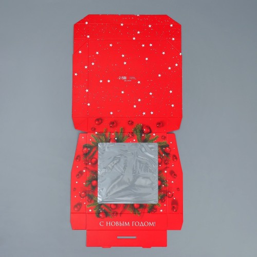 Коробка складная «С Новым годом» 20×20×4 см 9705318