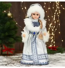 Снегурочка "В шубке с узорами" двигается 19х40 см 6939402